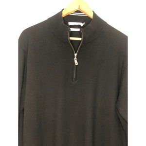 PETER MILLAR 1/2 ZIP BLACK KNIT PULLOVER - SIZE LARGE